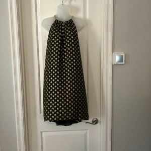 Michael Kors Olive Green  and Gold Paisley Dress Size Large
